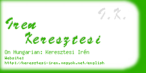 iren keresztesi business card